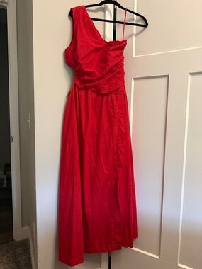 Abercrombie & Fitch One-Shoulder Red Evening Gown